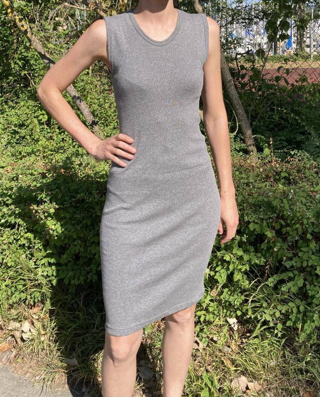Damen Kleid 100% Baumwolle gerippt